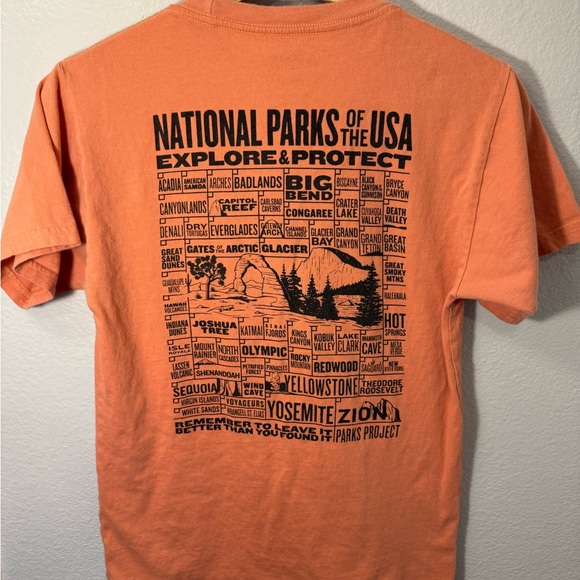 Parks Project Men's Tee in Warm Orange - Picture 3 of 5